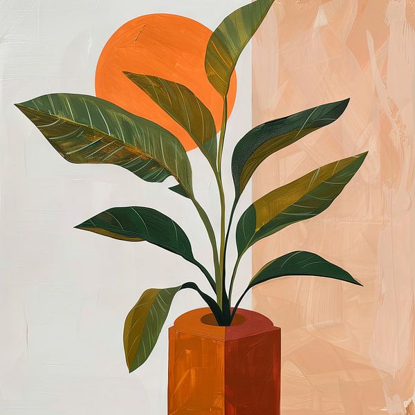 Pflanze im Sonnenlicht - Abstrakte Botanik von Poster Art Shop