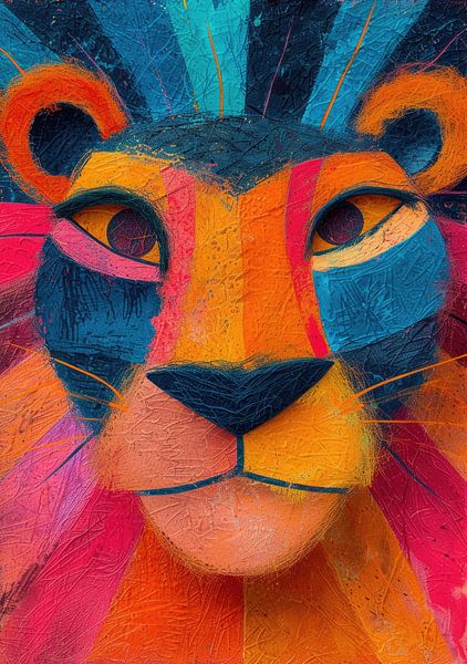 Poster Print lion multicolore par Niklas Maximilian