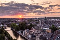 Coucher de soleil sur la ville de Namur depuis la citadelle | Photographie de ville