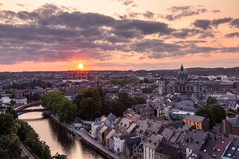 Coucher de soleil sur la ville de Namur depuis la citadelle | Photographie de ville par Daan Duvillier | Dsquared Photography