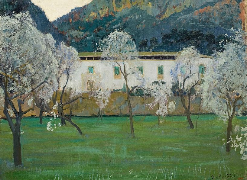Santiago Rusiñol Weißes Bauernhaus (Bunyola, Mallorca) von finemasterpiece