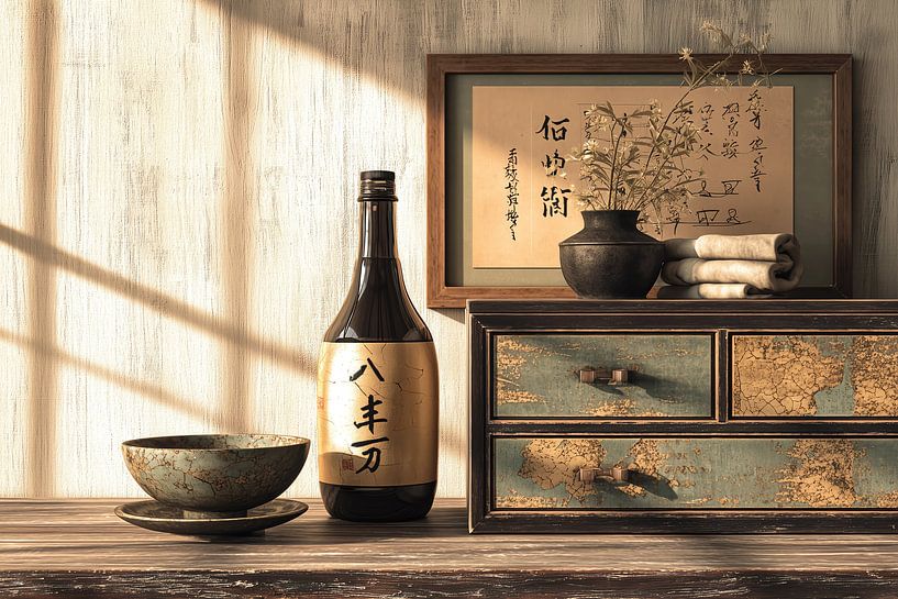 Traditionelle orientalische Kunst: Sake-Tasse von Ariadna de Raadt-Goldberg