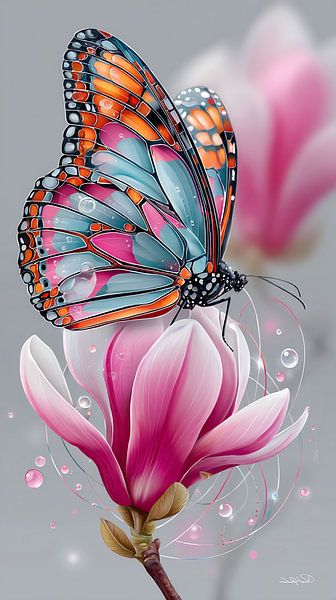 papillon sur fleur par Gelissen Artworks