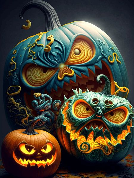 surreal Halloween pumpkin miniature world autumn season fabulous by gm_designs