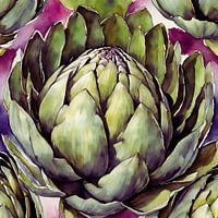 Artischocke, Aquarell, Tinte