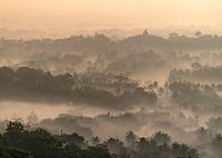 Borobudur-Tempel bei Sonnenaufgang