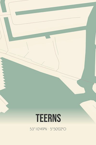 Carte ancienne de Teerns (Fryslan) par Affiches de lieux