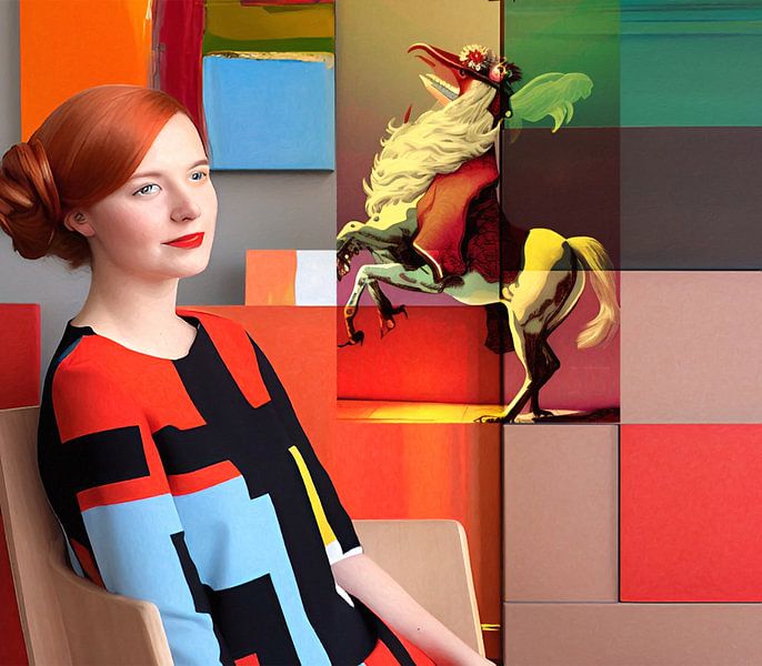 Une femme heureuse, un cheval heureux par Nop Briex