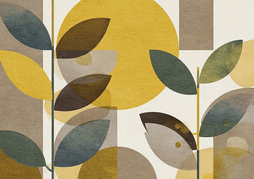 Blattkunst | Natur&#039;s Geometrie in Farbe von ARTEO Gemälde