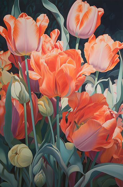 Tulpen bei Nacht von Artsy