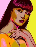 Jolie femme asiatique nue dans le style pop-art