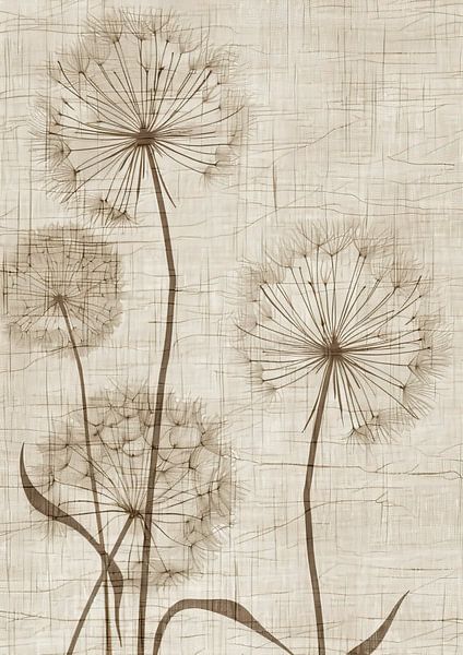 Peinture de fleurs sépia par Collection Moderne