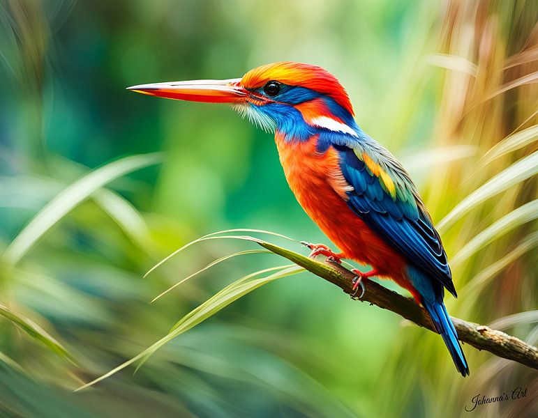 Schöne Vögel der Welt - Orientalischer Zwergeisvogel von Johannas Art Creations