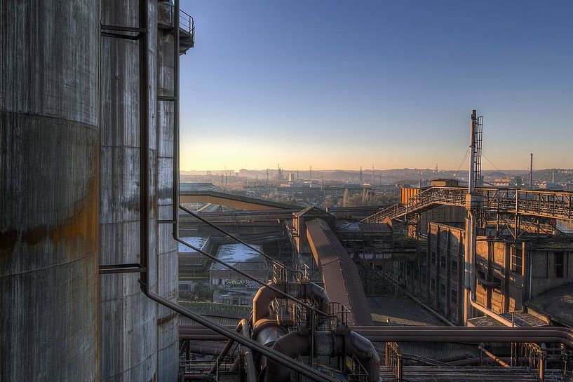 abandoned industrie at sunset by Steve Mestdagh