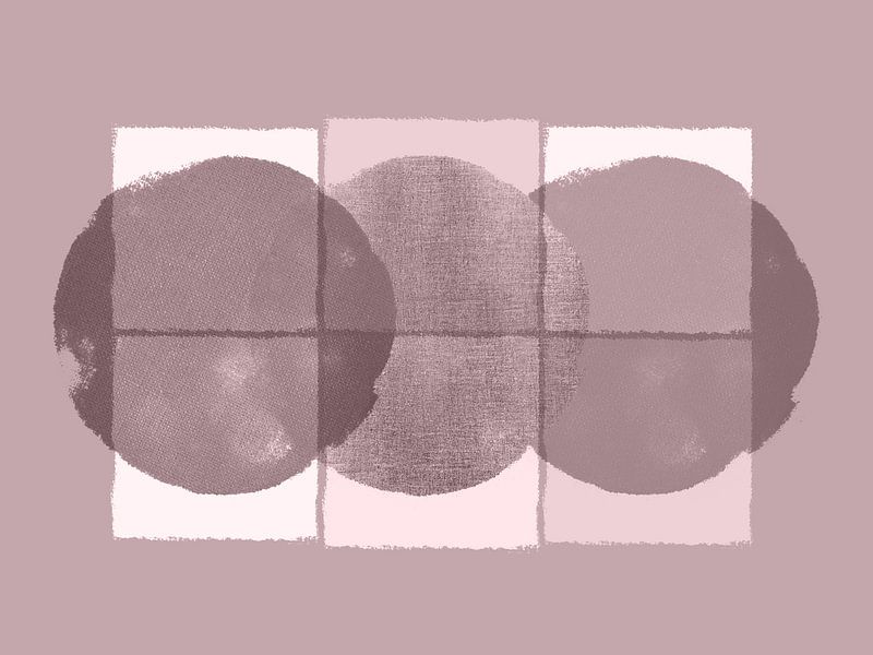 Scandinavisch minimalisme Warm roze monochroom van Mad Dog Art