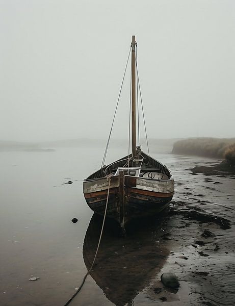Boat in calm water by fernlichtsicht