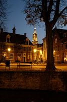 De OLVrouwetoren, Amersfoort, in het blauwe uurtje