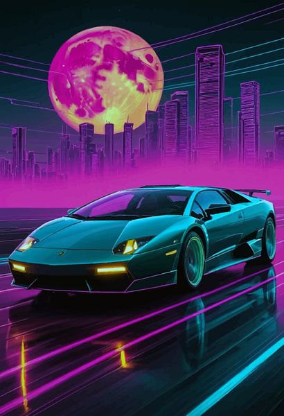 Lamborghini Murciélago - Synthwave Neon par MIROKKU
