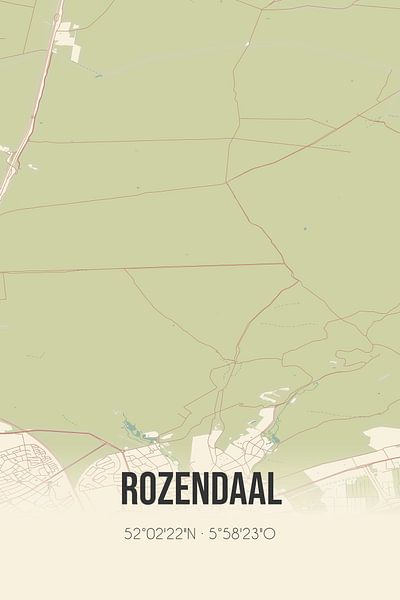 Alte Landkarte von Rozendaal (Gelderland) von Ortsdrucke