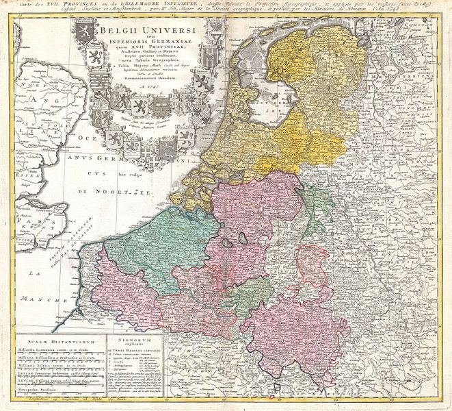 Carte du Benelux 1747 par Atelier Liesjes