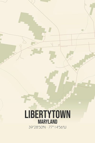 Carte ancienne de Libertytown (Maryland), USA. par Affiches de lieux