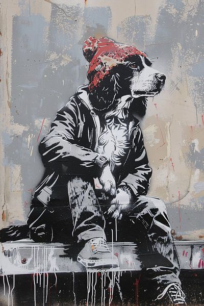 Hund in Kleidung von Imperial Art House