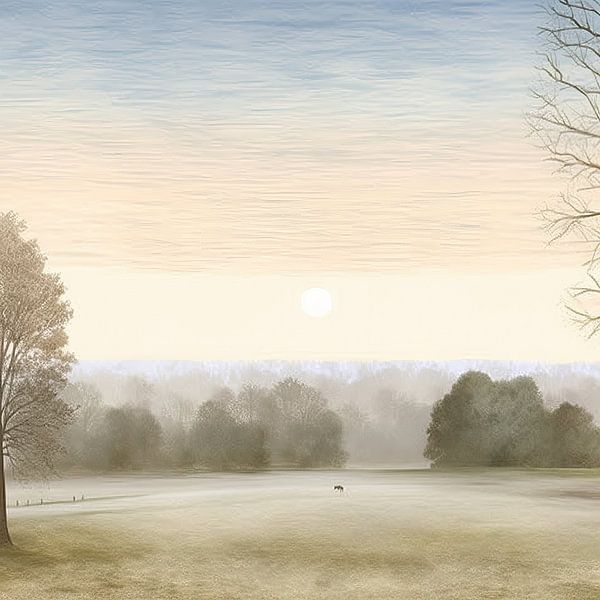 Beige Painting Serene Eternity | Natural Tranquillity by Eye catching paintings