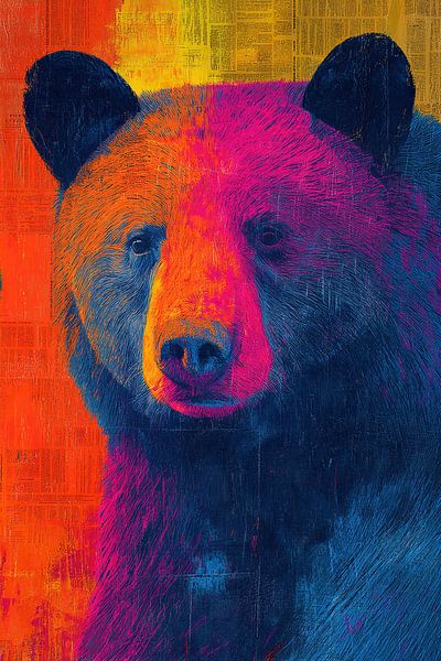 Ours aux couleurs gaies par Peinture Abstraite