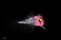 Gold Christmas ornament with pink effect