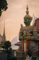 Guardians of the temple at sunset