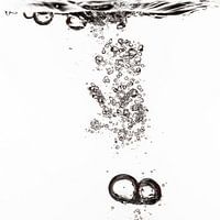 Lucht vliegt in het water