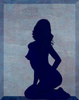 Frau im Fenster Silhouette