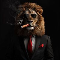 Lion avec cigare et lunettes de soleil