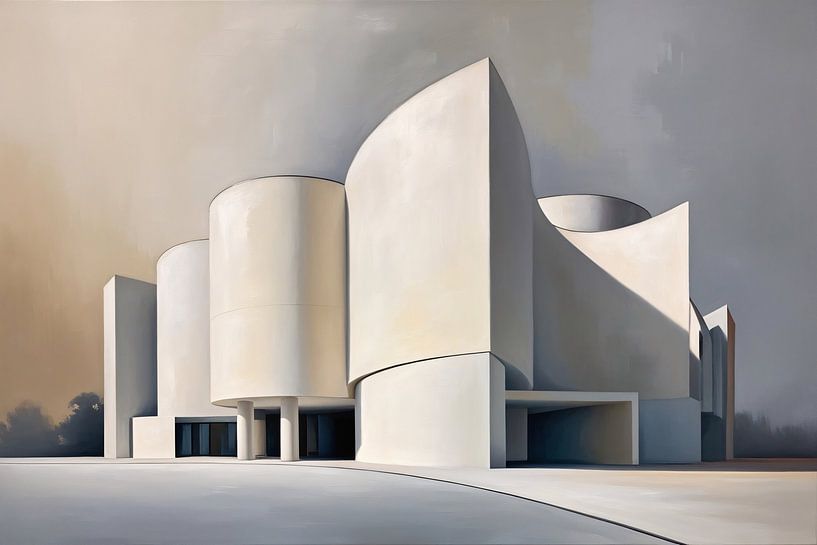 Bâtiment moderne abstrait dans la lumière par Art & Soul Creations