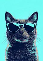 Neon Cool Katze