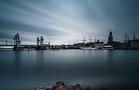 Skyline der Stadtbrücke und des Kampens an einem kalten Wintertag