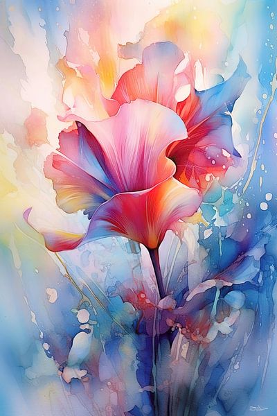 Abstraktes Bild einer Blume/Blumen. von Gelissen Artworks