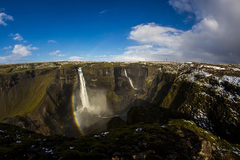 Háifoss waterfall van Freek van den Driesschen