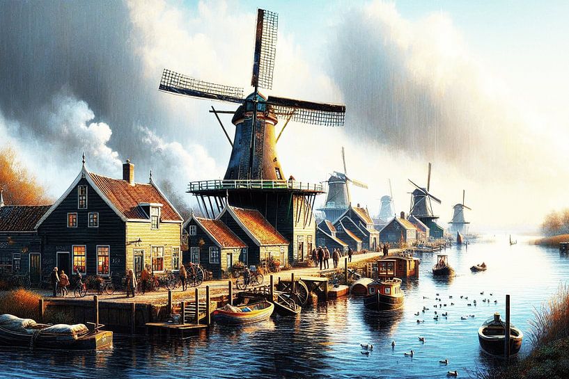 Zaanse Schans Mills Netherlands by Hendrik-Jan Kornelis