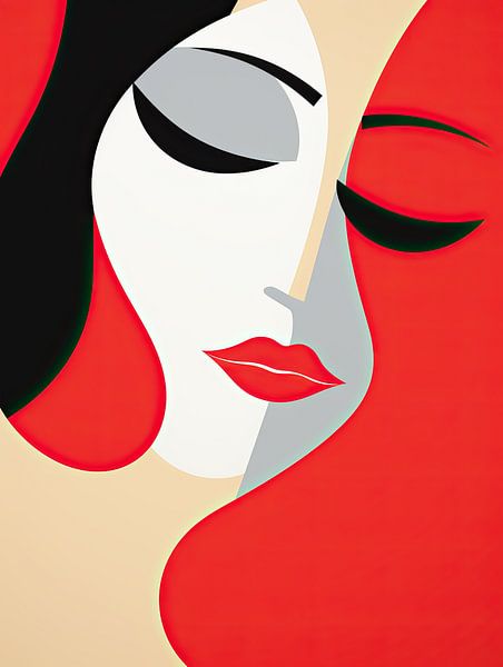 Visage féminin abstrait par Imagine