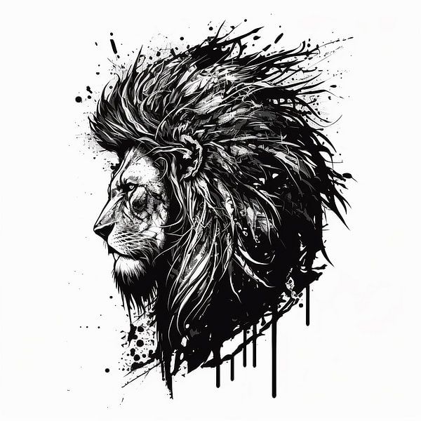 Lion majestueux par Poster Art Shop
