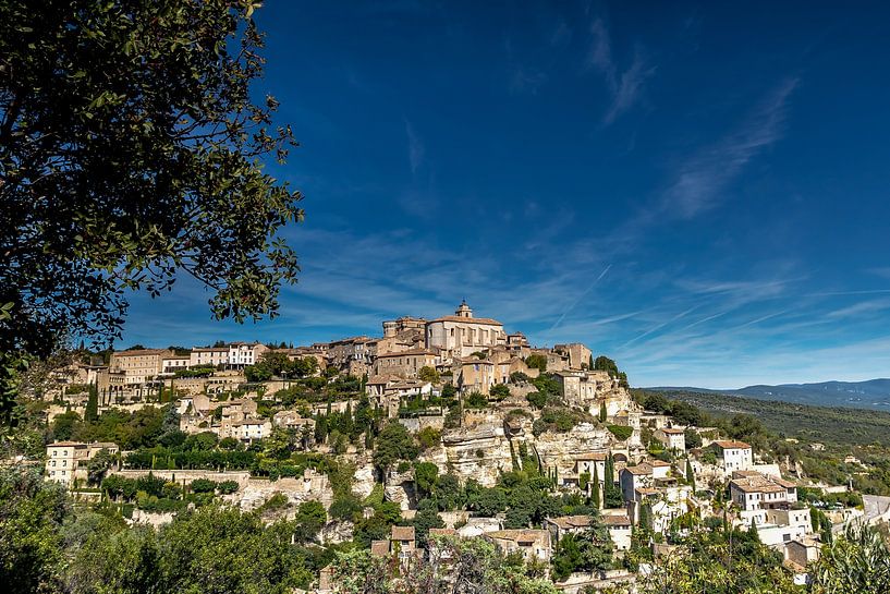 Gordes against a beautiful blue sky by Jacques Jullens