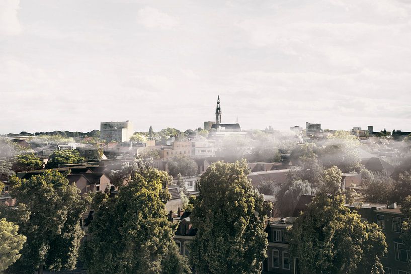 Das ikonische Stadtbild von Groningen-Ost: St. Josephs-Kathedrale und Innenstadt in Harmonie von Elianne van Turennout