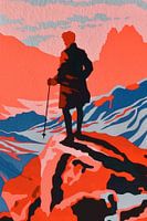 Wanderer über dem Nebelmeer | Pop Art inspiriert von Caspar David Friedrich