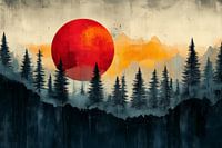 Zonsondergang in de Mistige Bergen