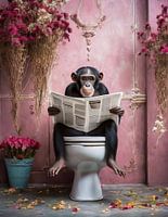 Monkey on the toilet
