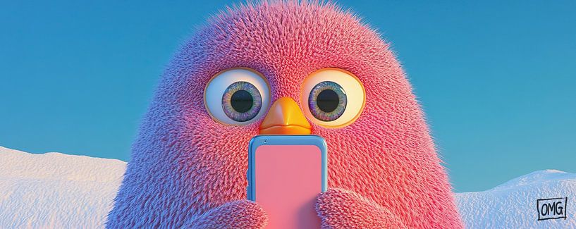 Roze Pinguin van OMG Art