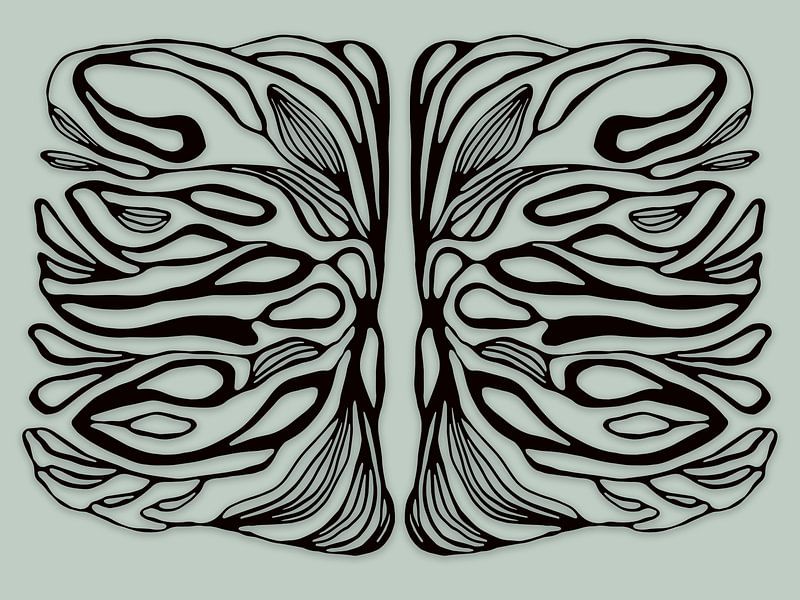 Life symmetries, black by Cora Verhagen