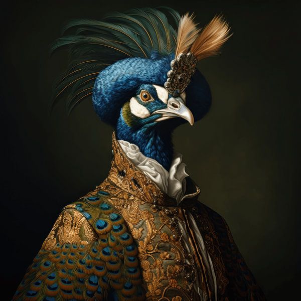 Portrait d'un paon noble par Ton Kuijpers