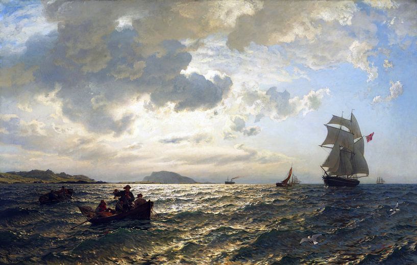 Hans Gude, Fresh breeze on the Norwegian coast A, 1876 by Atelier Liesjes